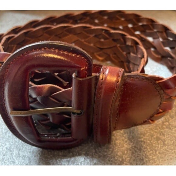 Brown bohemian leather belt - Picture 2 of 4